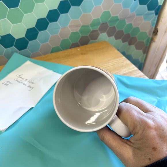 Lang & Wise Mug 2001 KHC #3 Snowman Named Just Bob Karen Hillard Crouch - Picture 4 of 7